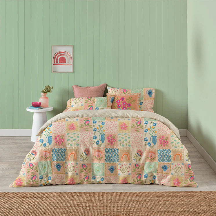 Coco Cotton Patchwork Multi  Quilt Cover Set