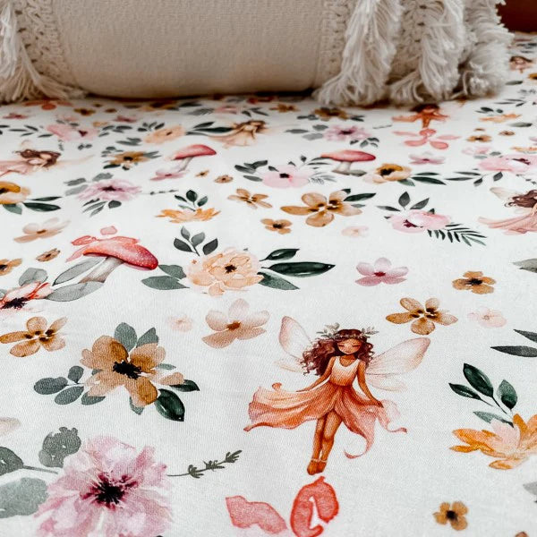 Fairy Garden Organic Cotton Fitted Cot Sheet