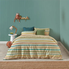 Freddy 100 % Cotton Multi Stripe Quilt Cover Set