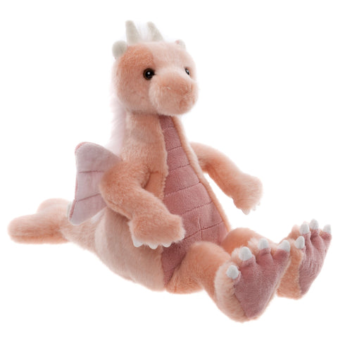 Hearts Bearhouse by Charlie Bears Pink Plush Toy Dragon.