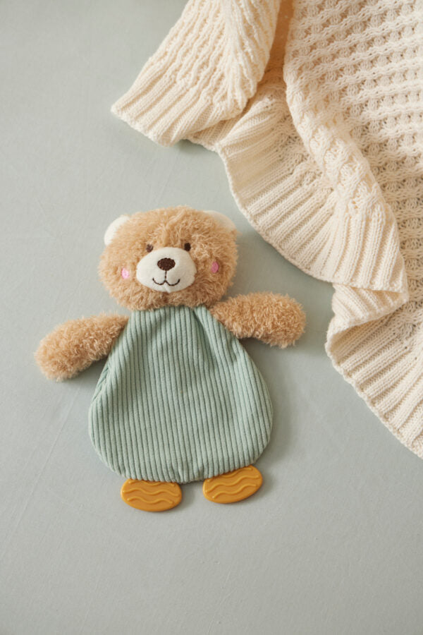Jiggle & Giggle Hugglies Teddy Bear Newborn Baby Crinkle Toy - Sage Green
