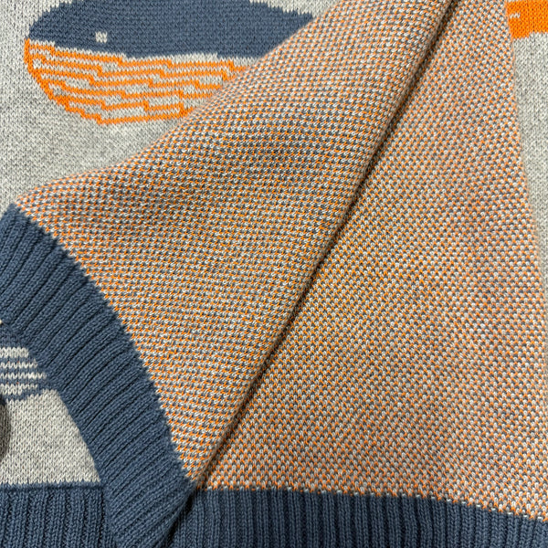 William Whale Cotton Knit Baby Blanket