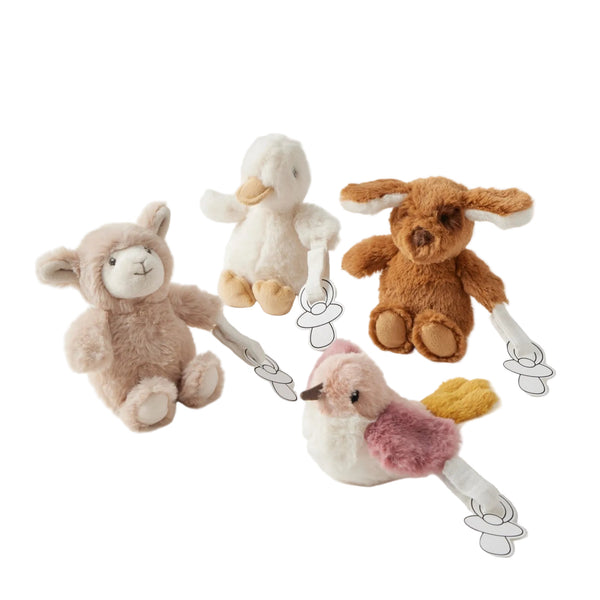 Jiggle & Giggle Farm Fun Baby Dummy Clips- 4 Designs
