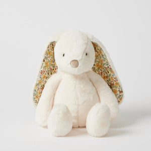 Jiggle & Giggle Floral White Medium Bunny Rabbit Children's Plush Toy.