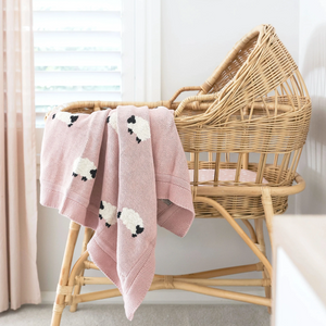Baa Baa Pink Lamb Organic Cotton Baby Blanket