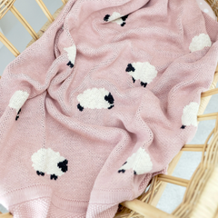 Baa Baa Pink Lamb Organic Cotton Baby Blanket