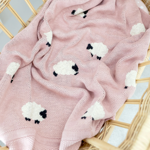 Baa Baa Pink Lamb Organic Cotton Baby Blanket