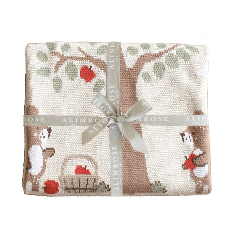 Teddy Bears Picnic Alimrose Baby Cotton Natural Blanket