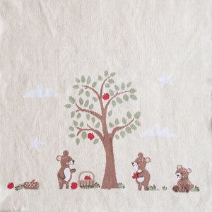 Teddy Bears Picnic Alimrose Baby Cotton Natural Blanket