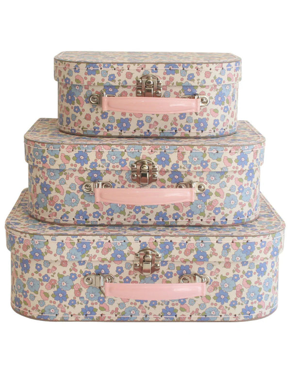 Liberty Blue Floral Print Set of Three Carry Cases