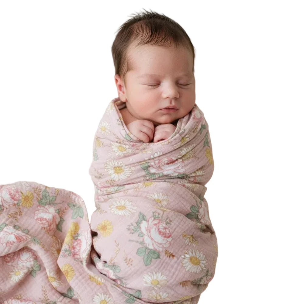 Muslin Swaddle Vintage Rose