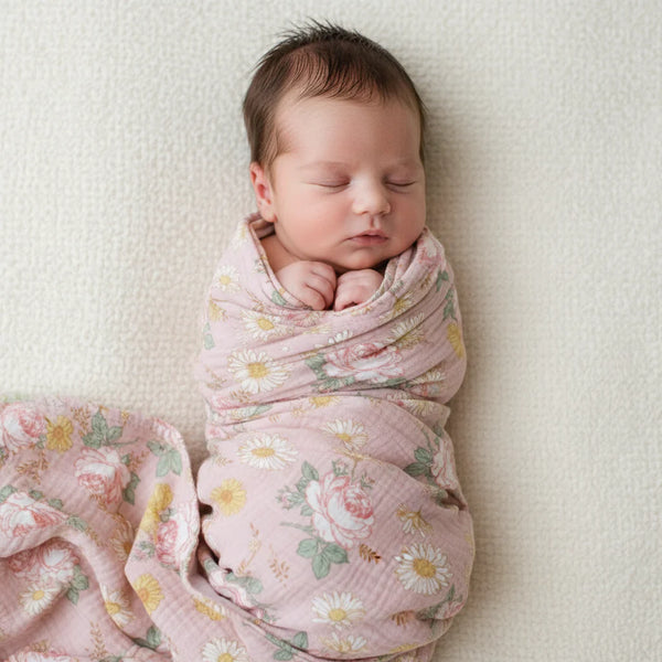 Muslin Swaddle Vintage Rose