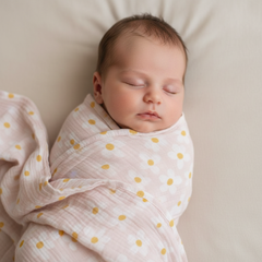 Muslin Swaddle Large Daisies Baby Girl Wrap