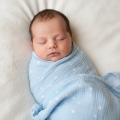Muslin Swaddle Starry Night - Baby Blue Newborn Wrap