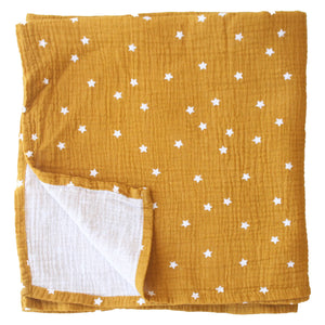 Muslin Swaddle Starry Night Baby Wrap - Butterscotch