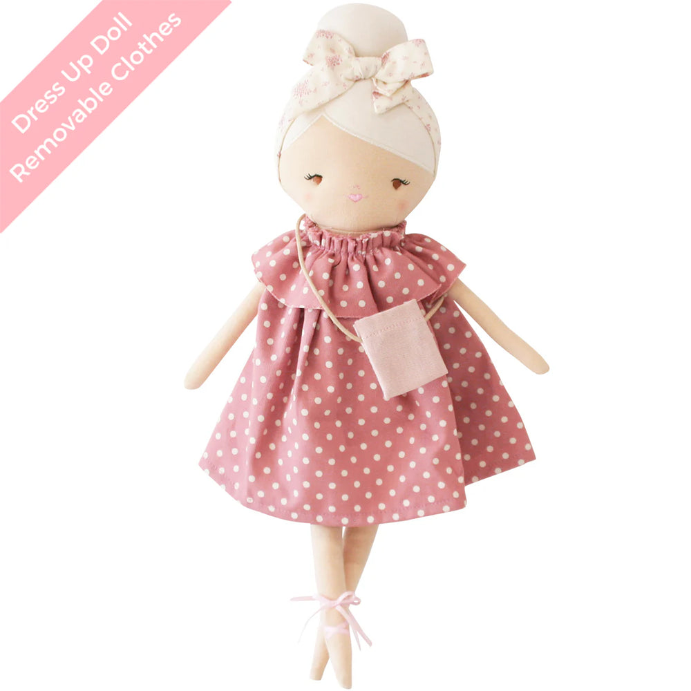 Piper Doll Alimrose Children's 43cm Dress Up Doll -Pink Spot Dress