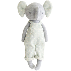 Eliot Elephant Children's Toy Elephant - Duck Egg Blue White Spot