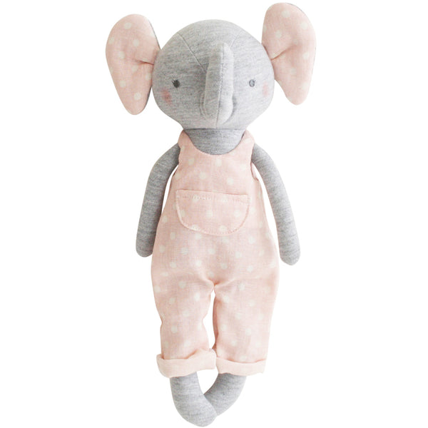Edith Elephant Children's Toy Elephant - Pink White Spot