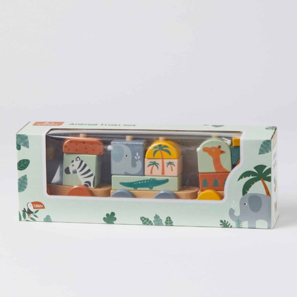 Children's Wooden Animal Train Set