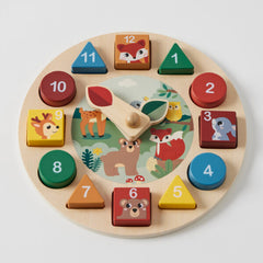 Clock Number & Shape Sorter Children's Wooden Educational Toy