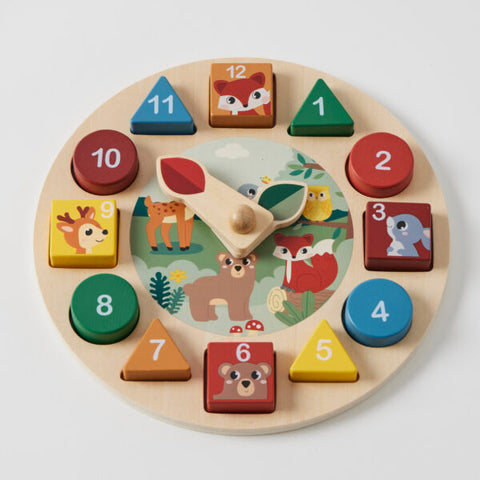 Clock Number & Shape Sorter Children's Wooden Educational Toy