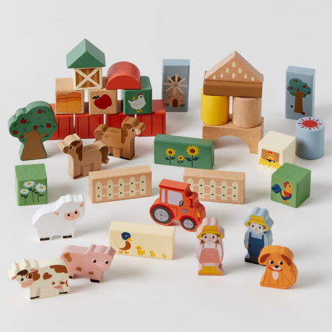 Children's Wooden Fun Farm Blocks Educational Toys