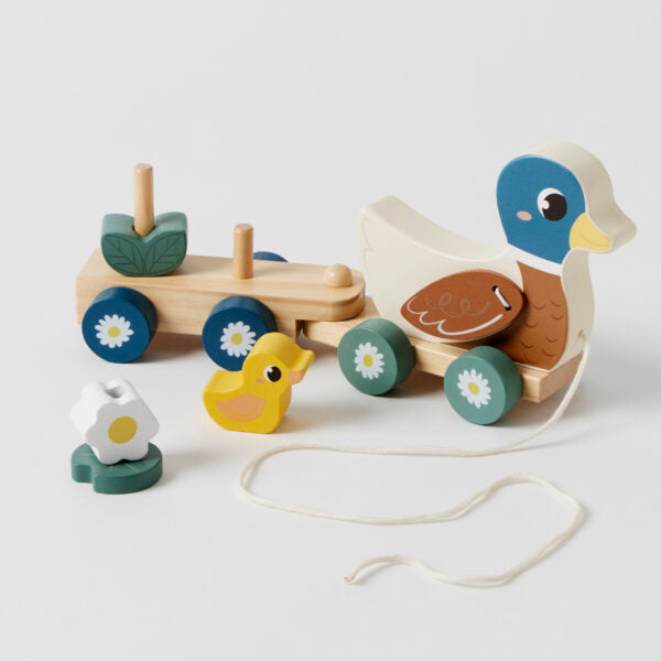 Duck Pull Along Wooden Train Set