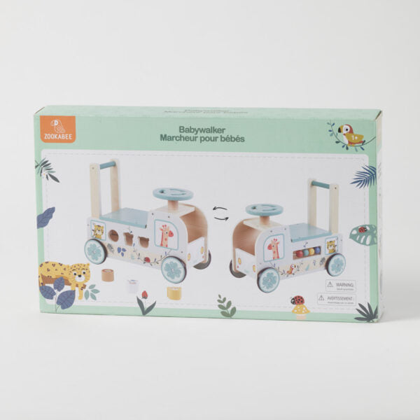 Zookabee Wooden Safari Animals Interactive Baby Walker