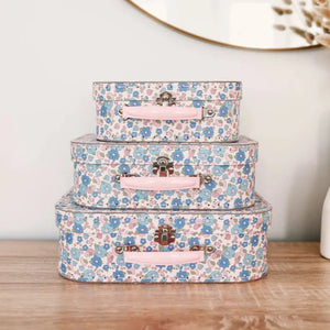 Liberty Blue Floral Print Set of Three Carry Cases
