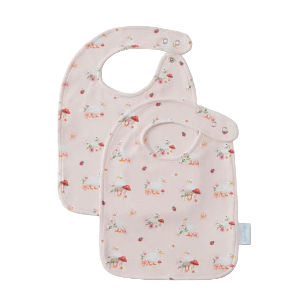 Jiggle & Giggle Waddling Around  Cotton Jersey Baby Bib Set of 2