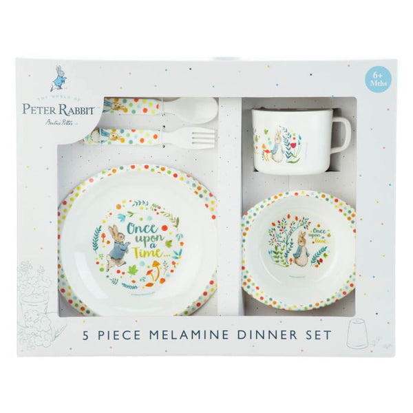Beatrix Potter 5 piece Peter Rabbit Melamine Children's Dinner Gift Set