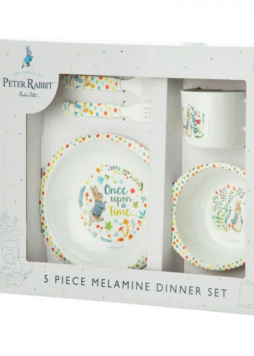 Beatrix Potter 5 piece Peter Rabbit Melamine Children's Dinner Gift Set