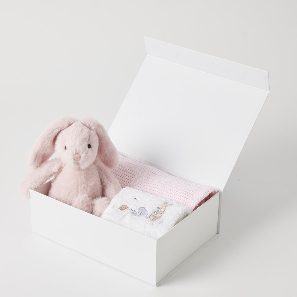 Pale Pink Bunny Hamper Newborn Baby Gift Set