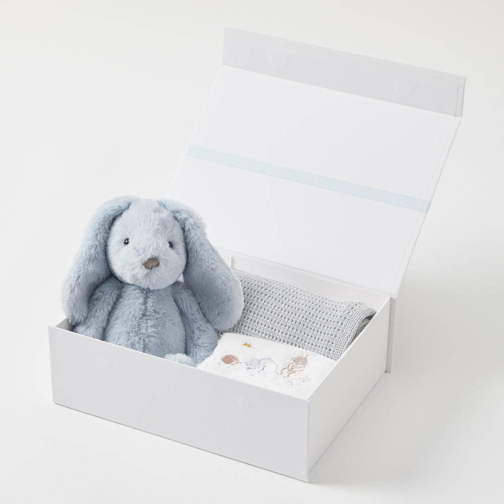 Pale Blue Bunny Hamper Newborn Baby Gift Set