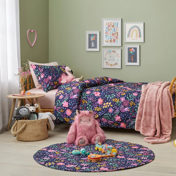 Enchanted Forrest Ivy Garden Quilted Kids Floor Rug Nursery Playmat