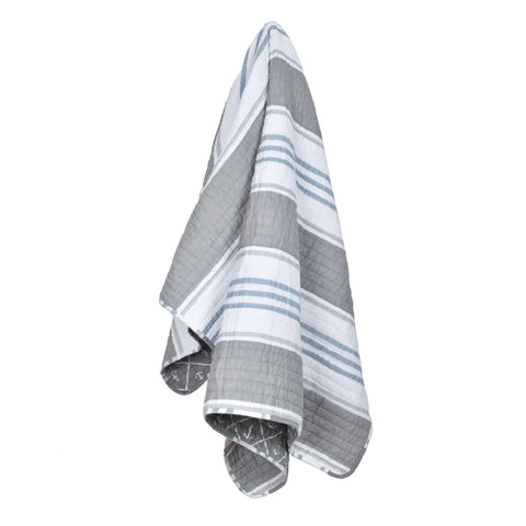 Province Coastal Stripe Quilted Cotton Throw Rug