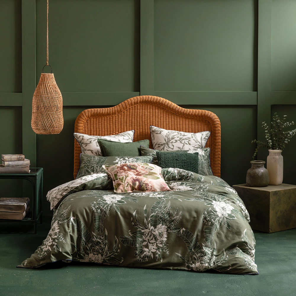 Ivy Quilt Cover Set - Olive