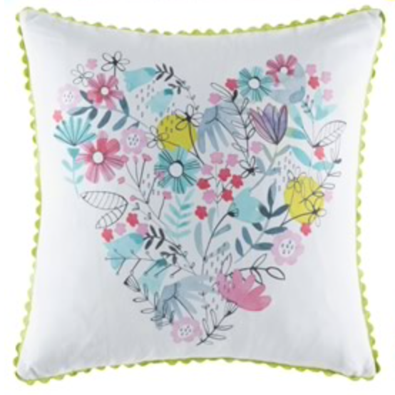 Wonderland Floral Heart Square Decorator cushion