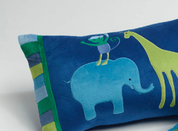 Animal Patch Cotton Blend Blue Multi Quilt Cover Set
