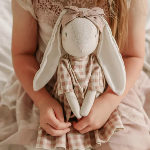 Sophia Bunny Large Alimrose Children's Doll Rose Check Dress