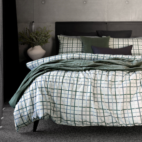 Campbell Flannelette Check Quilt Cover Set