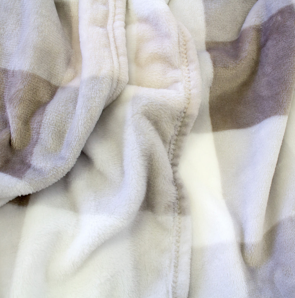 Charlie Nougat Check Ultra Plush Bambury Blanket