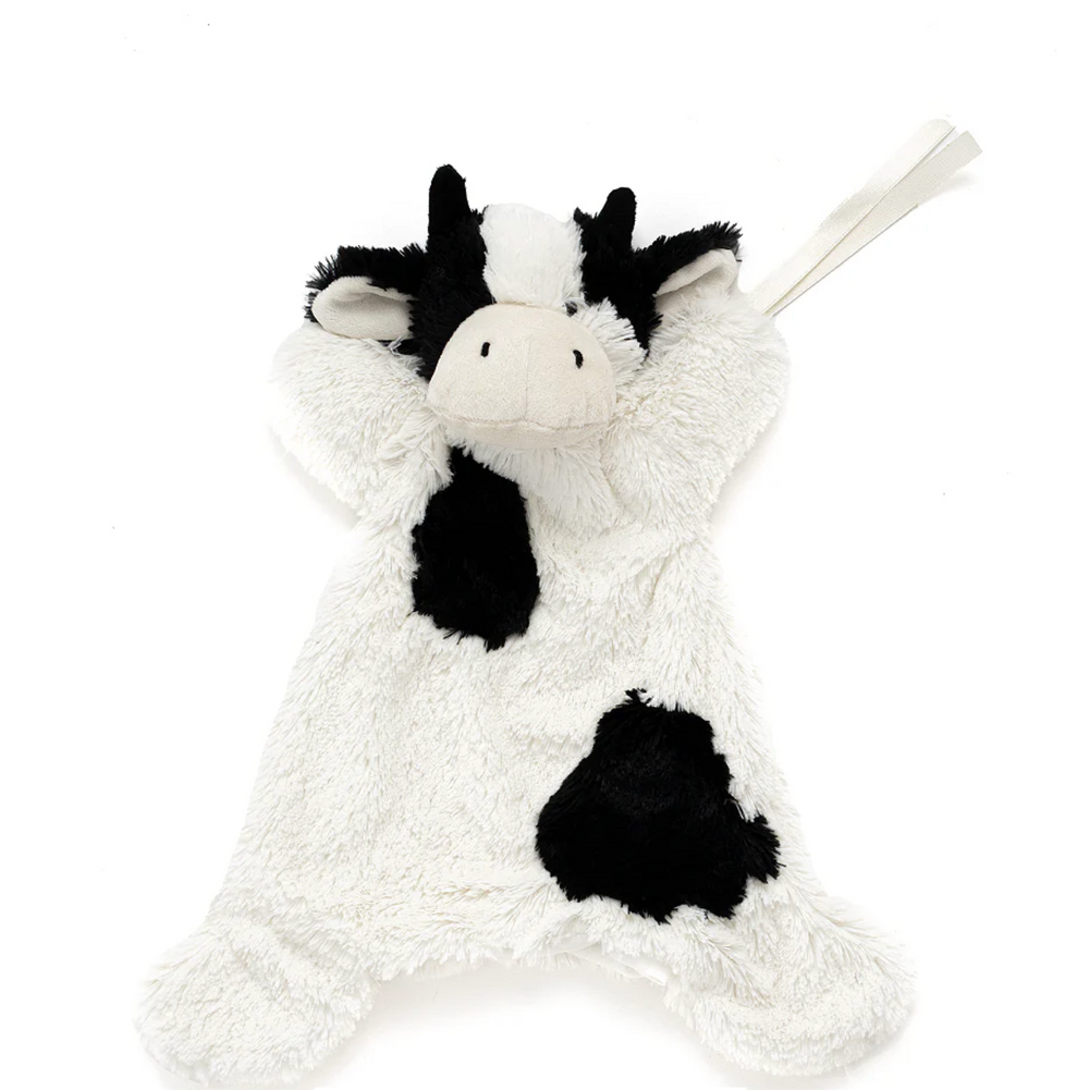 Clover The Black & White Cow Hoochy Coochie Baby Puppet Comforter