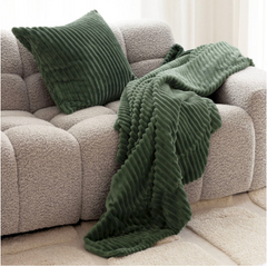 Juniper Large Green Channel Throw Rug Snuggle Blanket