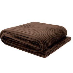 Juniper Chocolate Brown Channel Throw Rug Snuggle Blanket