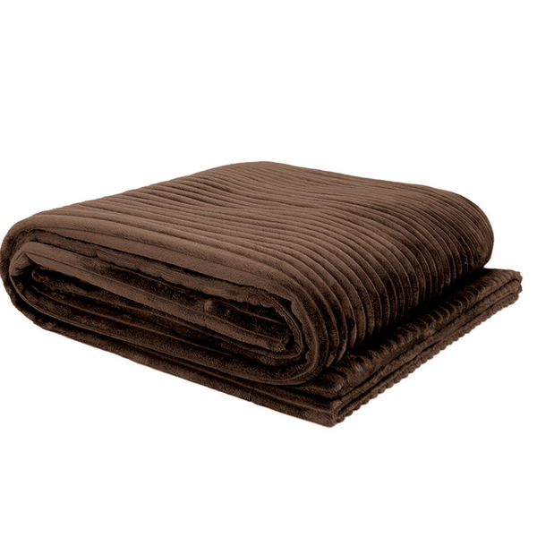 Juniper Chocolate Brown Channel Throw Rug Snuggle Blanket