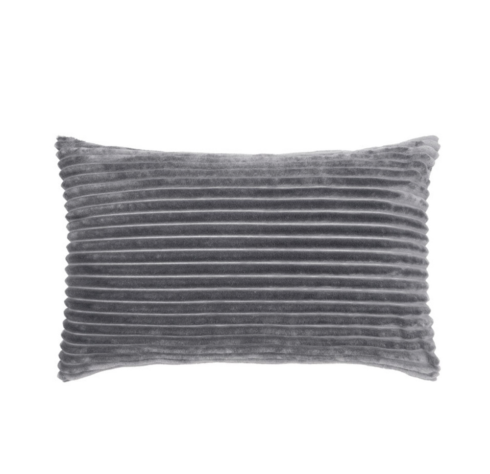 Steel Grey Channel Velour Quilt Cover Set