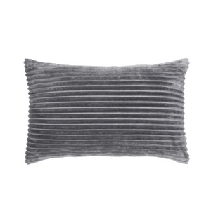 Steel Grey Channel Velour Quilt Cover Set