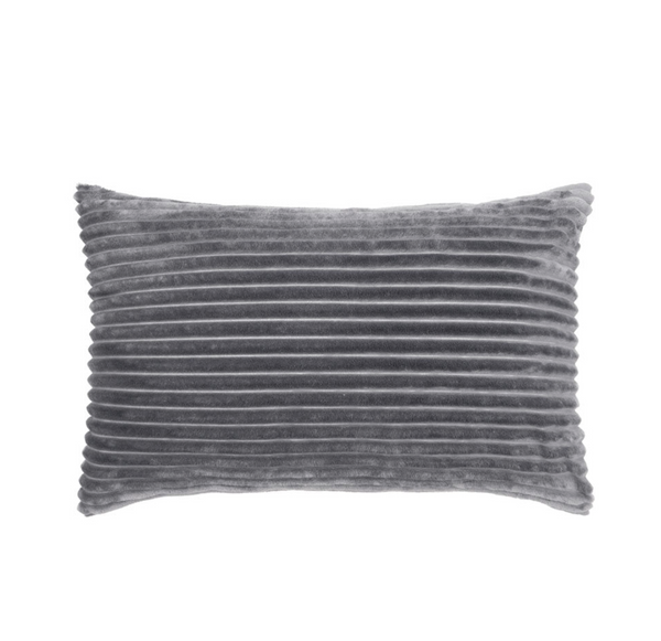 Steel Grey Channel Velour Quilt Cover Set