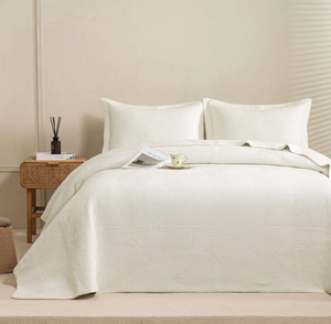 Ivory Willow Classic Quilts Geometric Quilted Coverlet Bedcover Set PRE-ORDER
